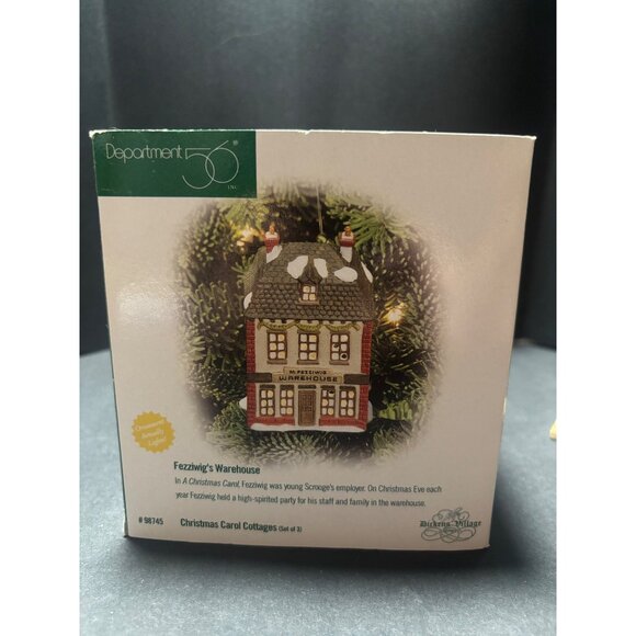 Department 56 Fezziwig’s Warehouse Lit Ornament From Dickens Village Set VTG 80s - Picture 2 of 10